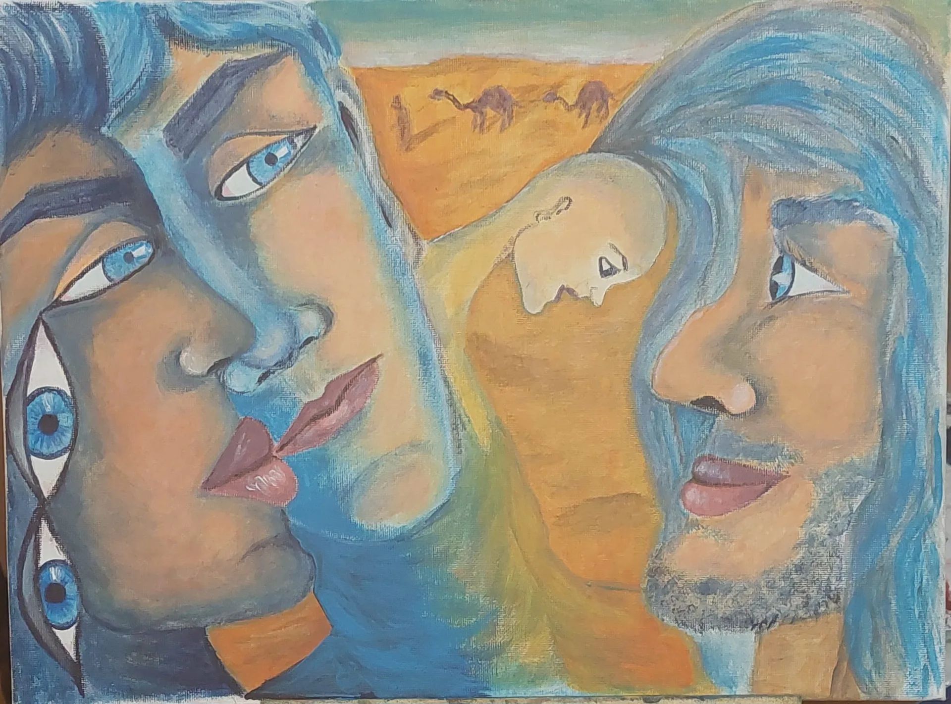 The faces that guard the road - 1001 nigts of painting